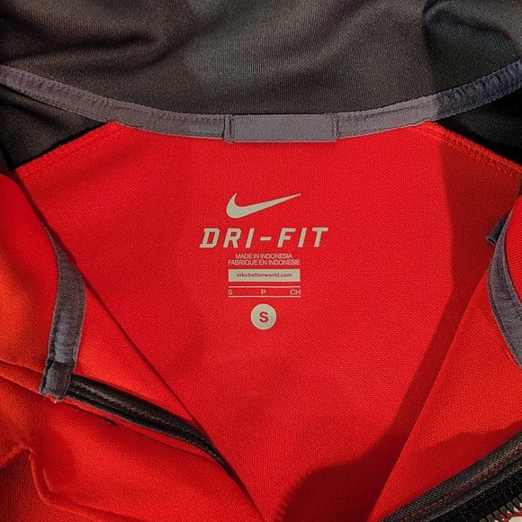 NIKE Dri-Fit Men's Small Ohio State Buckeyes Full Zip Jacket Red & Gray - Picture 7 of 8